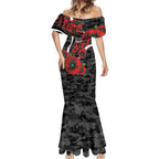 Collingwood Magpies ANZAC Personalised Mermaid Dress Lest We Forget Poppy Camo