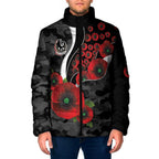 Collingwood Magpies ANZAC Personalised Padded Jacket Lest We Forget Poppy Camo