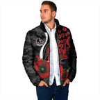 Collingwood Magpies ANZAC Personalised Padded Jacket Lest We Forget Poppy Camo