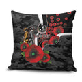 Collingwood Magpies ANZAC Personalised Pillow Cover Lest We Forget Poppy Camo