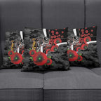 Collingwood Magpies ANZAC Personalised Pillow Cover Lest We Forget Poppy Camo