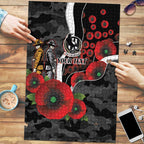 Collingwood Magpies ANZAC Personalised Puzzle Lest We Forget Poppy Camo