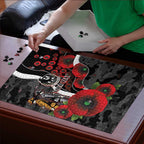 Collingwood Magpies ANZAC Personalised Puzzle Lest We Forget Poppy Camo