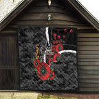 Collingwood Magpies ANZAC Personalised Quilt Lest We Forget Poppy Camo