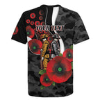 Collingwood Magpies ANZAC Personalised Rugby Jersey Lest We Forget Poppy Camo