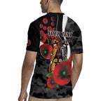 Collingwood Magpies ANZAC Personalised Rugby Jersey Lest We Forget Poppy Camo