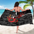 Collingwood Magpies ANZAC Personalised Sarong Lest We Forget Poppy Camo