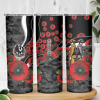 Collingwood Magpies ANZAC Personalised Skinny Tumbler Lest We Forget Poppy Camo