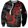 Collingwood Magpies ANZAC Personalised Sweatshirt Lest We Forget Poppy Camo