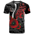 Collingwood Magpies ANZAC Personalised T Shirt Lest We Forget Poppy Camo