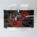 Collingwood Magpies ANZAC Personalised Tablecloth Lest We Forget Poppy Camo