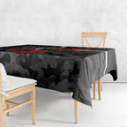 Collingwood Magpies ANZAC Personalised Tablecloth Lest We Forget Poppy Camo