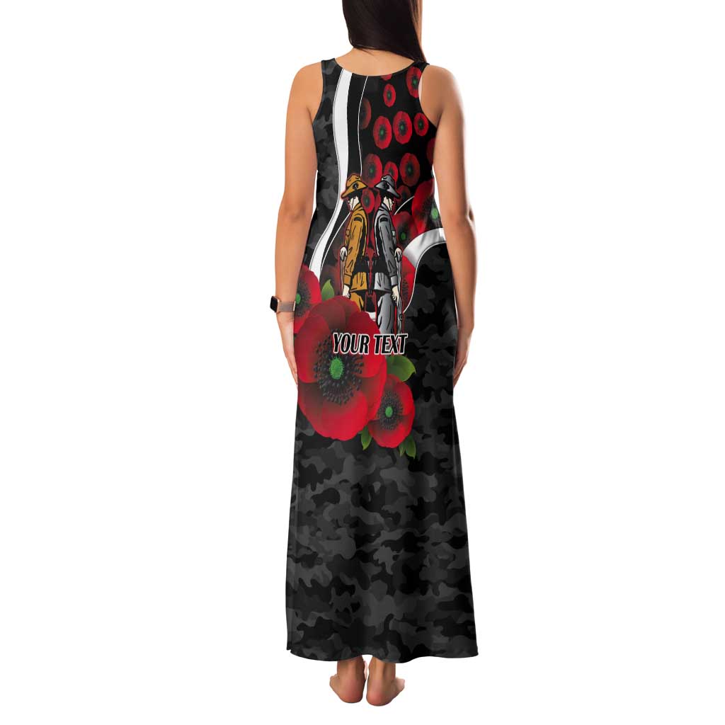 Collingwood Magpies ANZAC Personalised Tank Maxi Dress Lest We Forget Poppy Camo