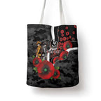 Collingwood Magpies ANZAC Personalised Tote Bag Lest We Forget Poppy Camo