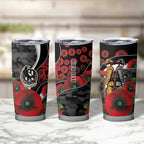 Collingwood Magpies ANZAC Personalised Tumbler Cup Lest We Forget Poppy Camo