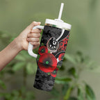 Collingwood Magpies ANZAC Personalised Tumbler With Handle Lest We Forget Poppy Camo