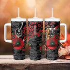 Collingwood Magpies ANZAC Personalised Tumbler With Handle Lest We Forget Poppy Camo