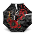 Collingwood Magpies ANZAC Personalised Umbrella Lest We Forget Poppy Camo