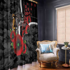 Collingwood Magpies ANZAC Personalised Window Curtain Lest We Forget Poppy Camo