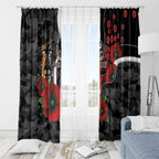 Collingwood Magpies ANZAC Personalised Window Curtain Lest We Forget Poppy Camo
