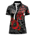 Collingwood Magpies ANZAC Personalised Women Polo Shirt Lest We Forget Poppy Camo