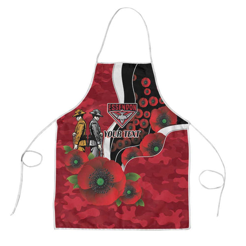 Essendon Bombers ANZAC Personalised Apron Lest We Forget Poppy Camo