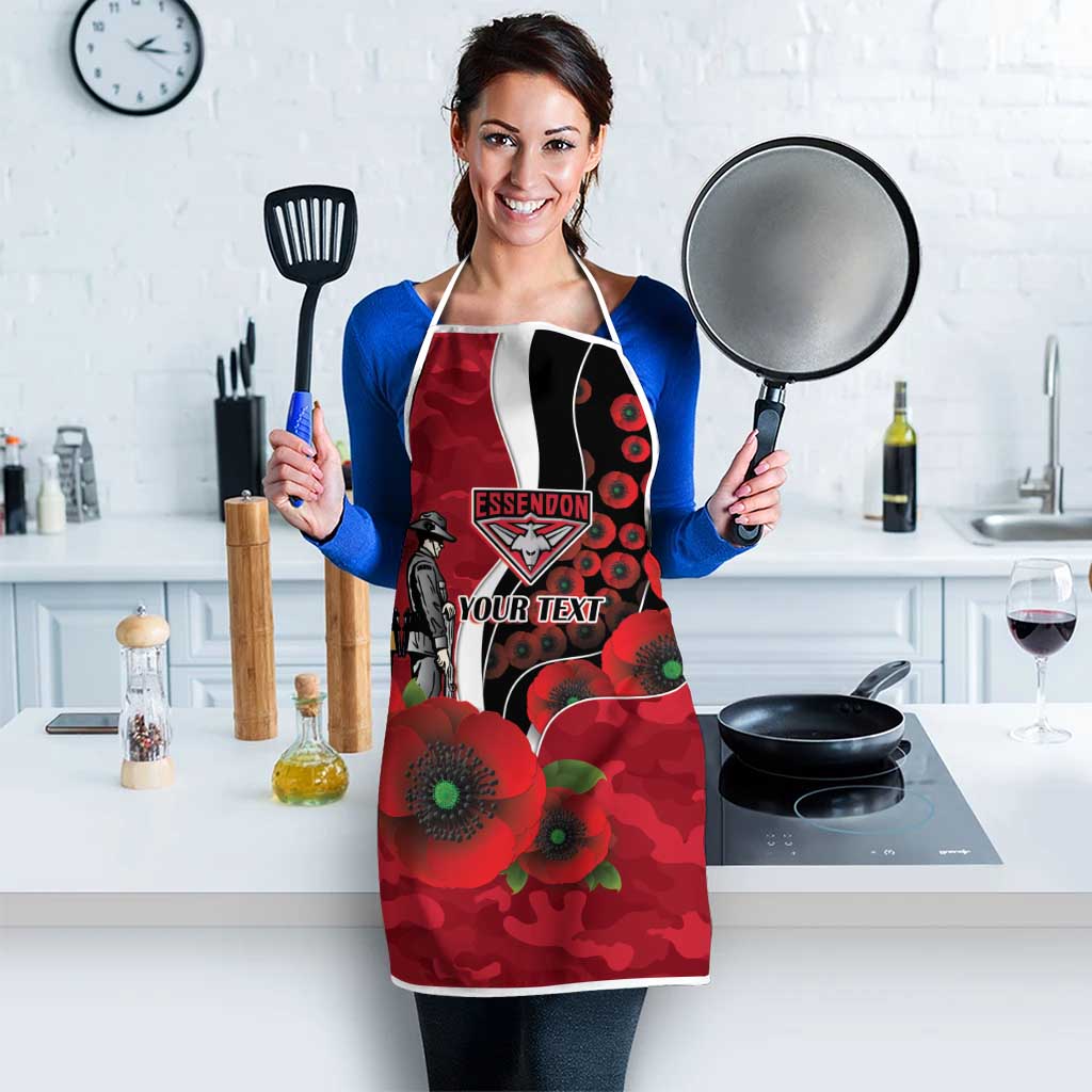 Essendon Bombers ANZAC Personalised Apron Lest We Forget Poppy Camo