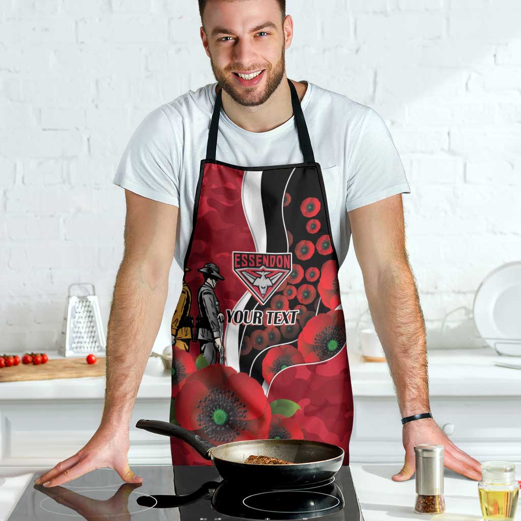 Essendon Bombers ANZAC Personalised Apron Lest We Forget Poppy Camo