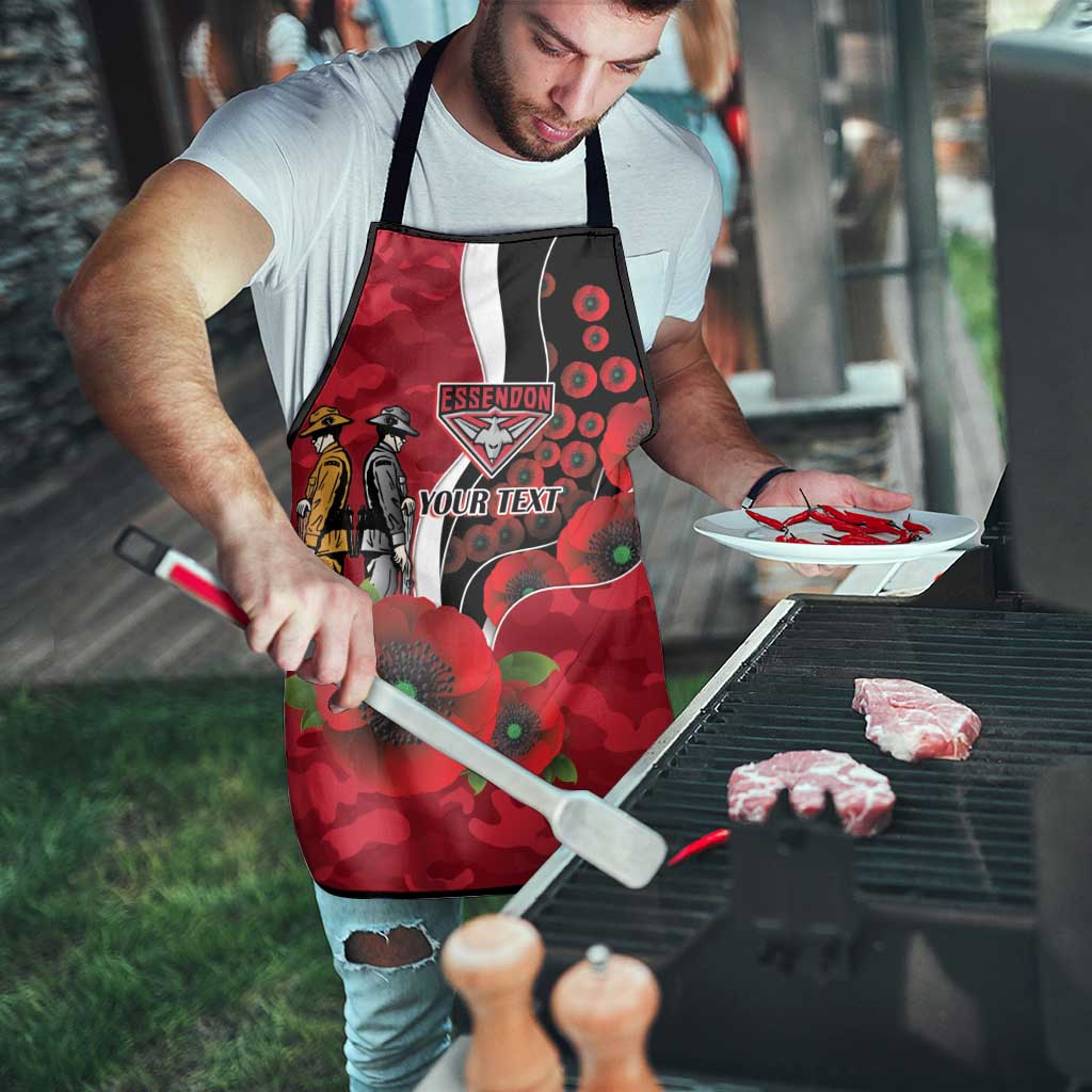 Essendon Bombers ANZAC Personalised Apron Lest We Forget Poppy Camo