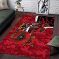 Essendon Bombers ANZAC Personalised Area Rug Lest We Forget Poppy Camo