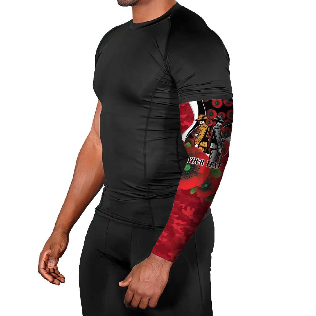 Essendon Bombers ANZAC Personalised Arm Sleeves Lest We Forget Poppy Camo
