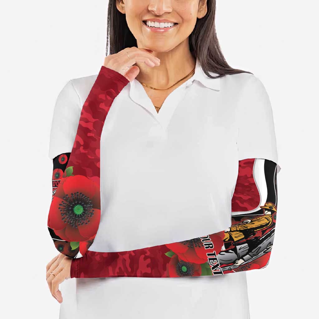 Essendon Bombers ANZAC Personalised Arm Sleeves Lest We Forget Poppy Camo