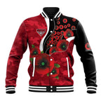 Essendon Bombers ANZAC Personalised Baseball Jacket Lest We Forget Poppy Camo