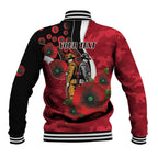 Essendon Bombers ANZAC Personalised Baseball Jacket Lest We Forget Poppy Camo