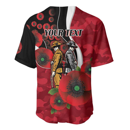 Essendon Bombers ANZAC Personalised Baseball Jersey Lest We Forget Poppy Camo