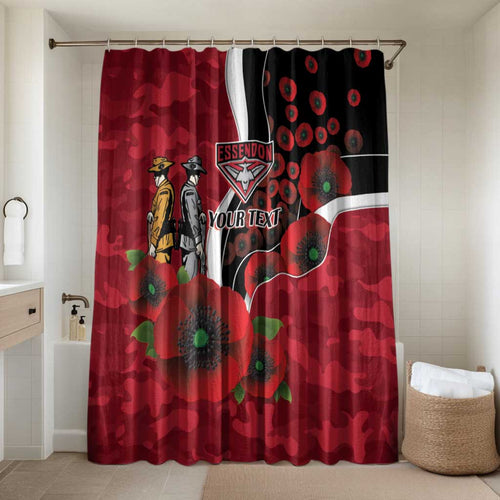 Essendon Bombers ANZAC Personalised Bathroom Set Lest We Forget Poppy Camo