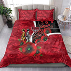 Essendon Bombers ANZAC Personalised Bedding Set Lest We Forget Poppy Camo