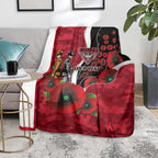 Essendon Bombers ANZAC Personalised Blanket Lest We Forget Poppy Camo