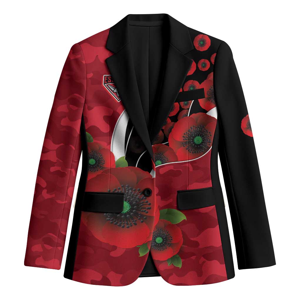 Essendon Bombers ANZAC Personalised Blazer Lest We Forget Poppy Camo