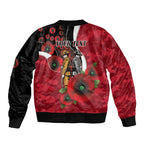 Essendon Bombers ANZAC Personalised Bomber Jacket Lest We Forget Poppy Camo