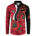 Essendon Bombers ANZAC Personalised Button Sweatshirt Lest We Forget Poppy Camo