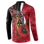 Essendon Bombers ANZAC Personalised Button Sweatshirt Lest We Forget Poppy Camo