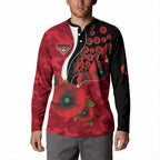 Essendon Bombers ANZAC Personalised Button Sweatshirt Lest We Forget Poppy Camo