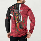 Essendon Bombers ANZAC Personalised Button Sweatshirt Lest We Forget Poppy Camo