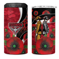 Essendon Bombers ANZAC Personalised 4 in 1 Can Cooler Tumbler Lest We Forget Poppy Camo