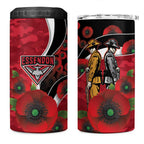 Essendon Bombers ANZAC Personalised 4 in 1 Can Cooler Tumbler Lest We Forget Poppy Camo