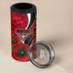 Essendon Bombers ANZAC Personalised 4 in 1 Can Cooler Tumbler Lest We Forget Poppy Camo