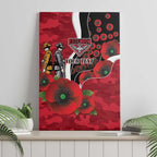 Essendon Bombers ANZAC Personalised Canvas Wall Art Lest We Forget Poppy Camo