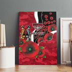 Essendon Bombers ANZAC Personalised Canvas Wall Art Lest We Forget Poppy Camo