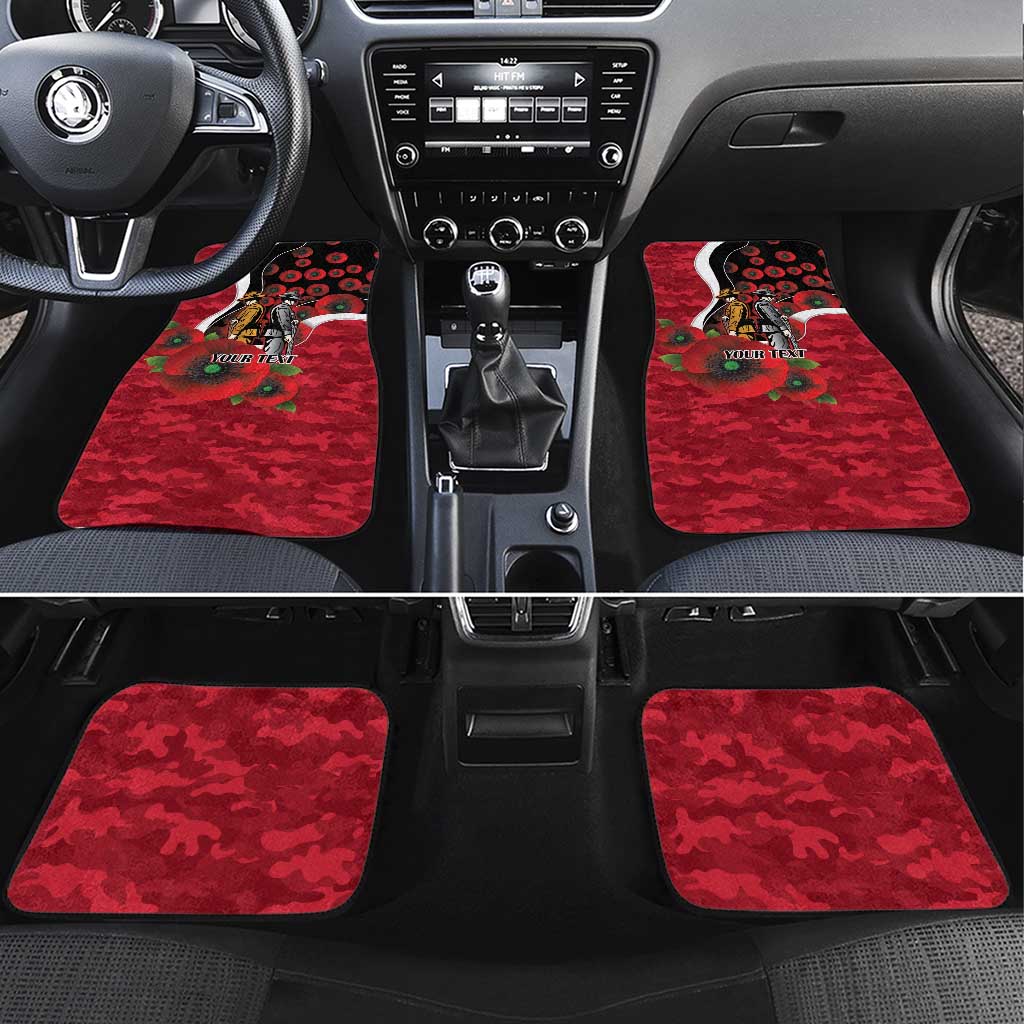 Essendon Bombers ANZAC Personalised Car Mats Lest We Forget Poppy Camo